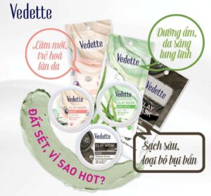 Thiết kế của mặt nạ đất sét Vedette với 2 dạng là dạng hũ và dạng gói rất tiện dụng