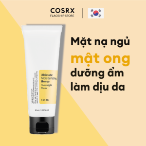 Mặt nạ ngủ Cosrx Ultimate Moisturizing Honey Overnight Mask có thành phần chủ yếu là tinh chất sáp ong 87%, công dụng làm cho da sáng mịn và nuôi dưỡng làn da mềm mịn