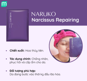 Mặt nạ Naruko chiết xuất từ Hoa thủy tiên giúp tăng cường hồi phục làn da từ bên trong và giúp làm dịu làn da một cách nhanh chóng