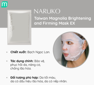 Mặt nạ bạch ngọc lan Naruko với chiết xuất từ Bạch Ngọc Lan, giúp tái tạo tế bào trên da, công dụng làm trắng da hiệu quả, giúp da luôn chắc khỏe
