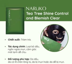 Mặt nạ tràm trà Naruko Tea Tree Shine Control & Blemish Clear Mask được xem như là " thần dược" trong việc điều trị mụn, giúp loại bỏ bã nhờn, làm sạch da một cách hiệu quả