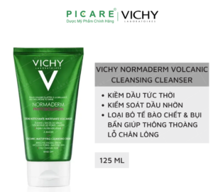 Sửa rửa mặt Vichy Normaderm - Chuyên dành cho người có làn da nhiều dầu nhờn - là dòng mỹ phẩm có tên tuổi, thương hiệu lâu đời, có khả năng tẩy da chết, khử dầu rất mạnh.